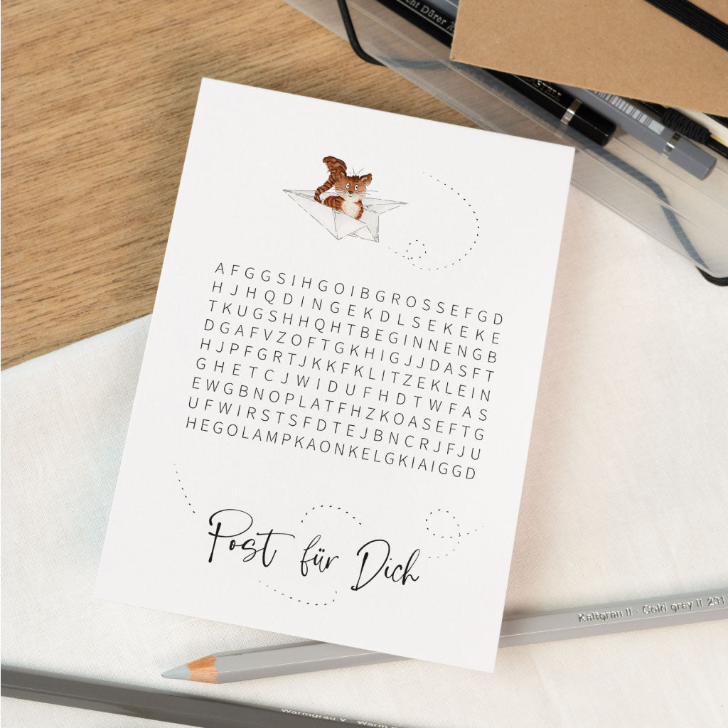 Download Rätselkarte zur Schwangerschaftsverkündung "Post für Dich"