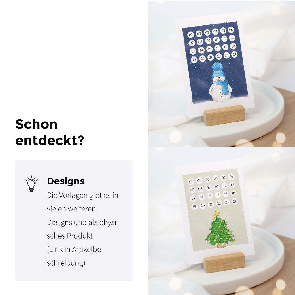 Die Vorlagen gibt es in vielen weiteren Designs und als physisches Produkt