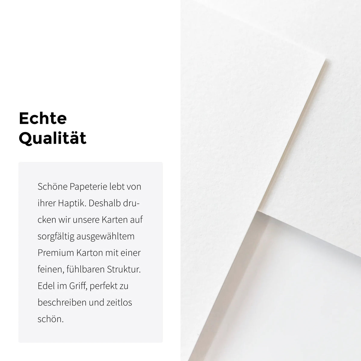 Nahaufnahme Premium Karton für Trauerkarten von Funkenbunt, hochwertiges Papier mit fühlbarer Struktur für Trauer und Trost