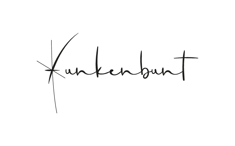 Funkenbunt Logo Farbenfroh spruehende Gestaltung auf Papier Individuell Fuer Dich Papeterie Grafikdesign Logodesign