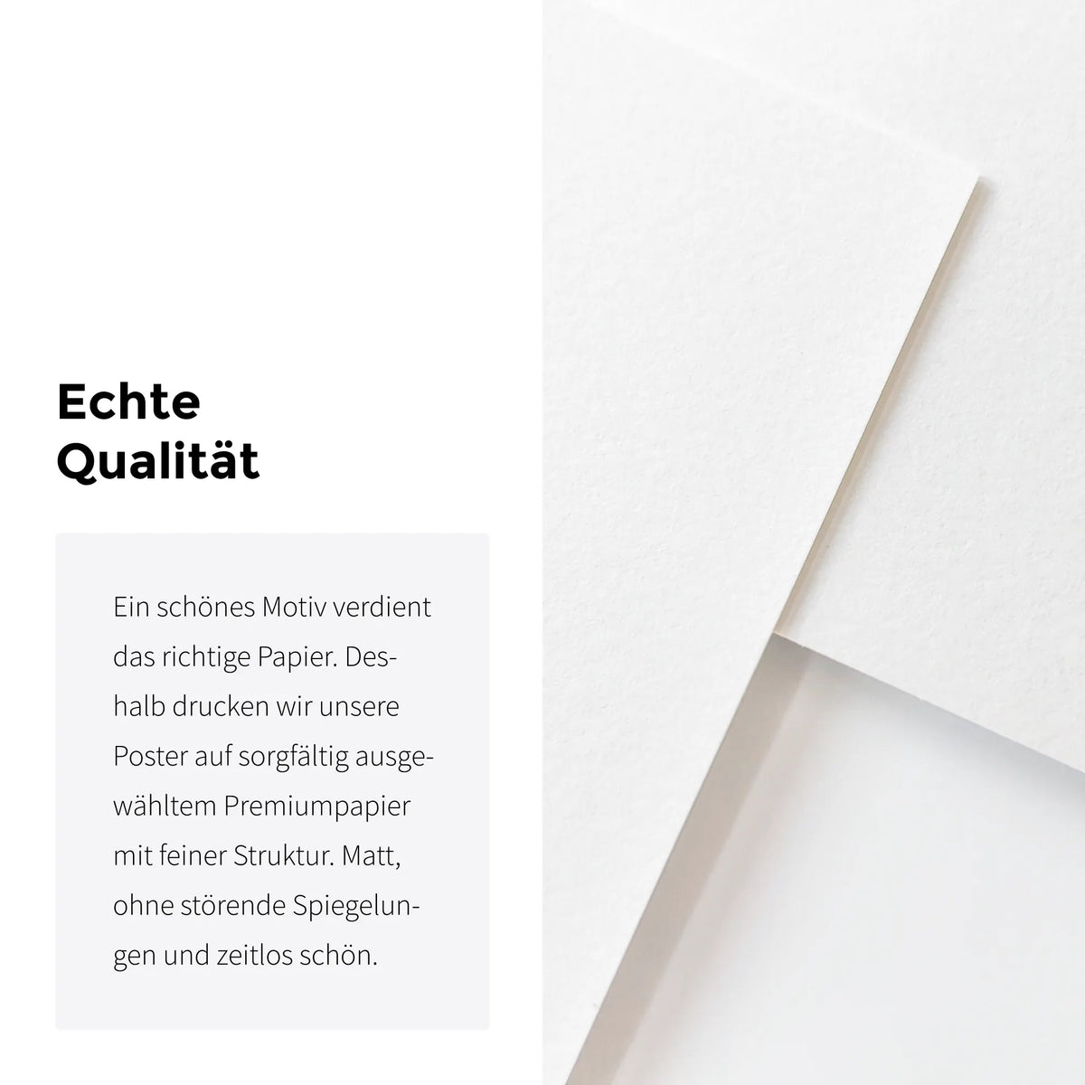 Infografik, alle Poster werden auf ausgewähltem Premium Papier mit feiner Struktur gedruckt, matte Oberfläche ohne Spiegelungen.