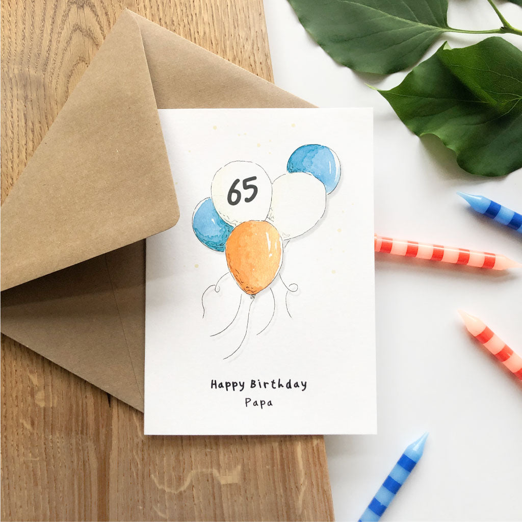 Personalisierbare Geburtstagskarte mit Luftballons