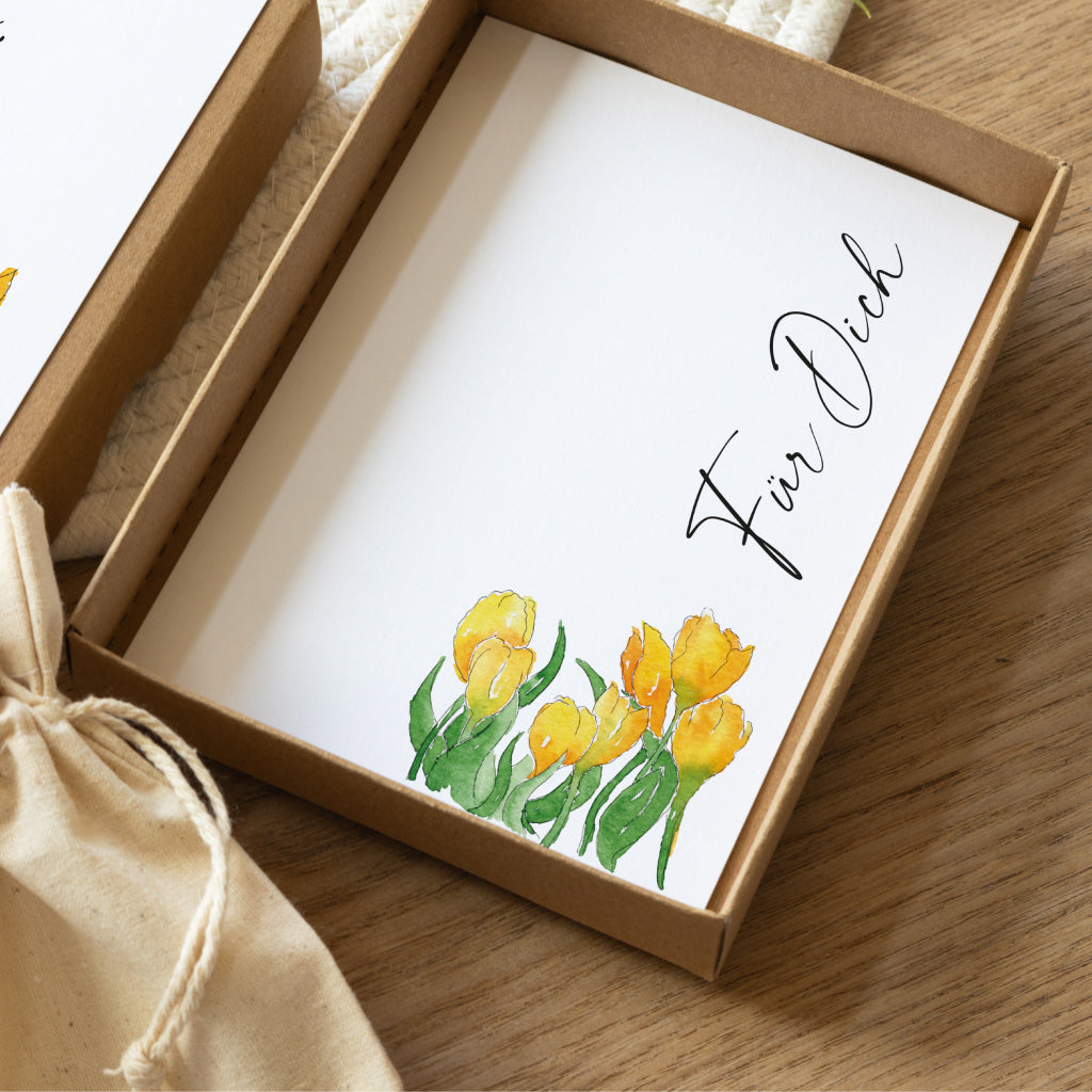 Naturfarbenes Baumwoll Säckchen, Geschenke Box aus Kraftkarton