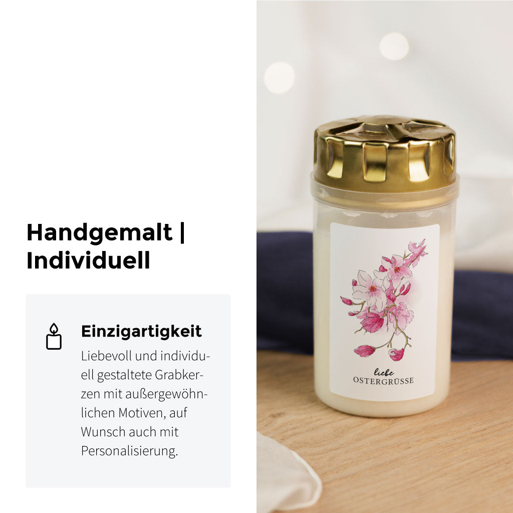 Handgemaltes Aquarell Motiv mit rosa Magnolien Blüten