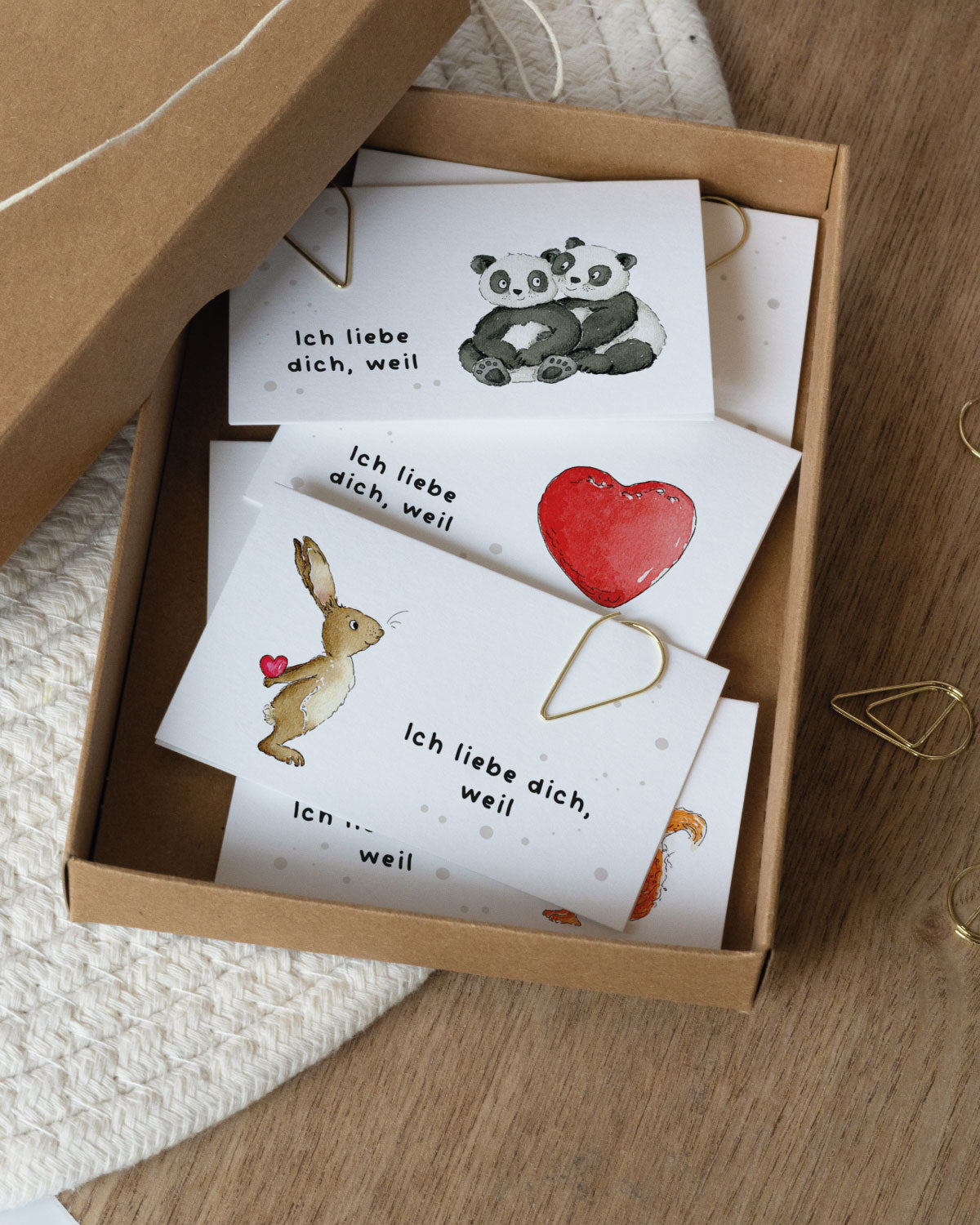Geschenkbox mit Liebesbriefen "Gründe, warum ich dich liebe" zum Valentinstag, Hochzeit, Jahrestag oder Geburtstag