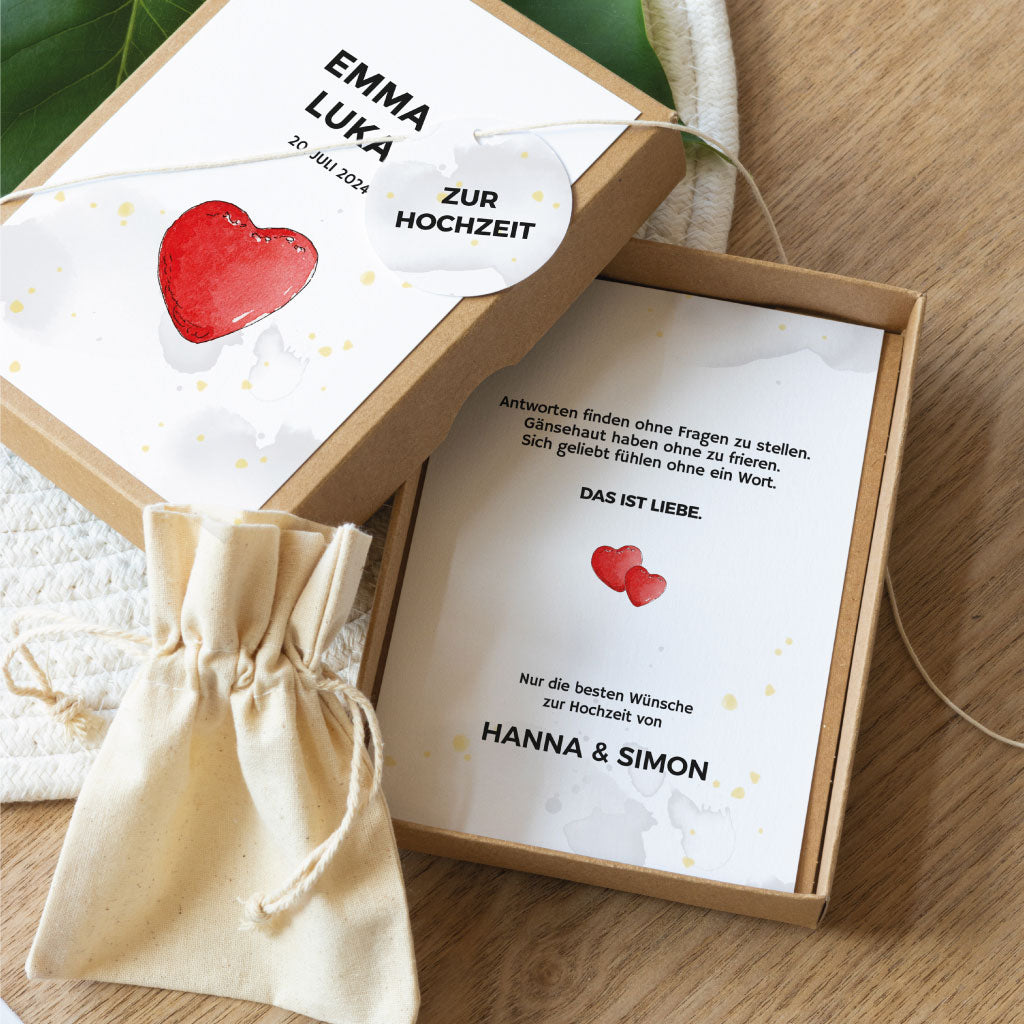 Personalisierte Geschenkschachtel zur Hochzeit