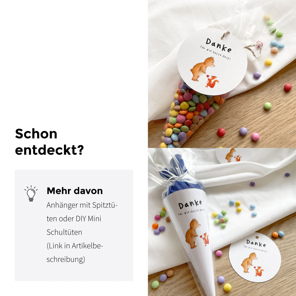 Passende Produkte zum Kindergarten Abschied: Karte, Geschenkbox, Anhänger, DIY Schultüte und Download Bastelvorlage