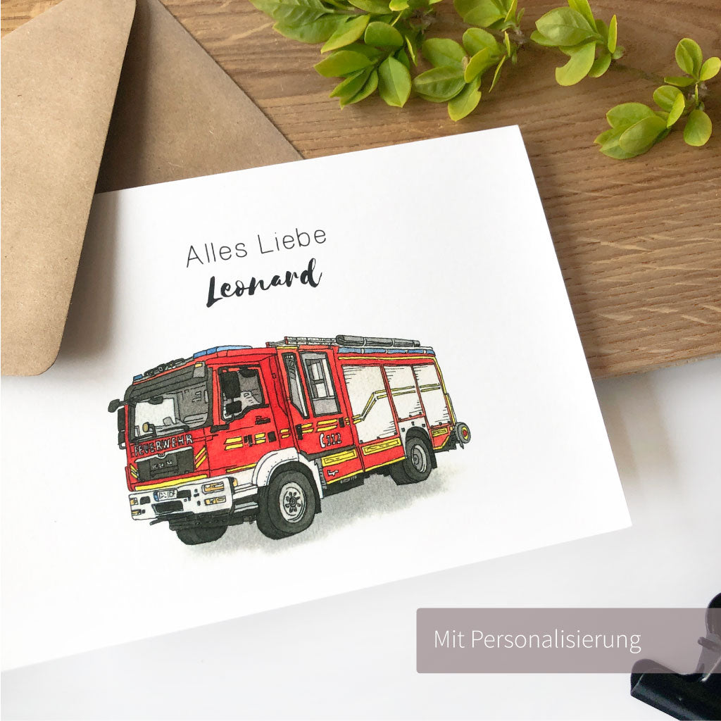 Personalisierbare Klappkarte mit Namen und Text "Alles Liebe"