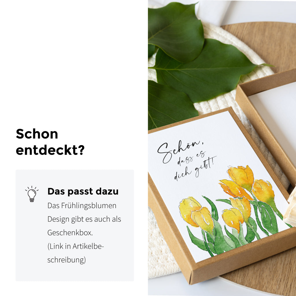 Das Design mit den Blumen ist auch als Geschenkebox erhältlich