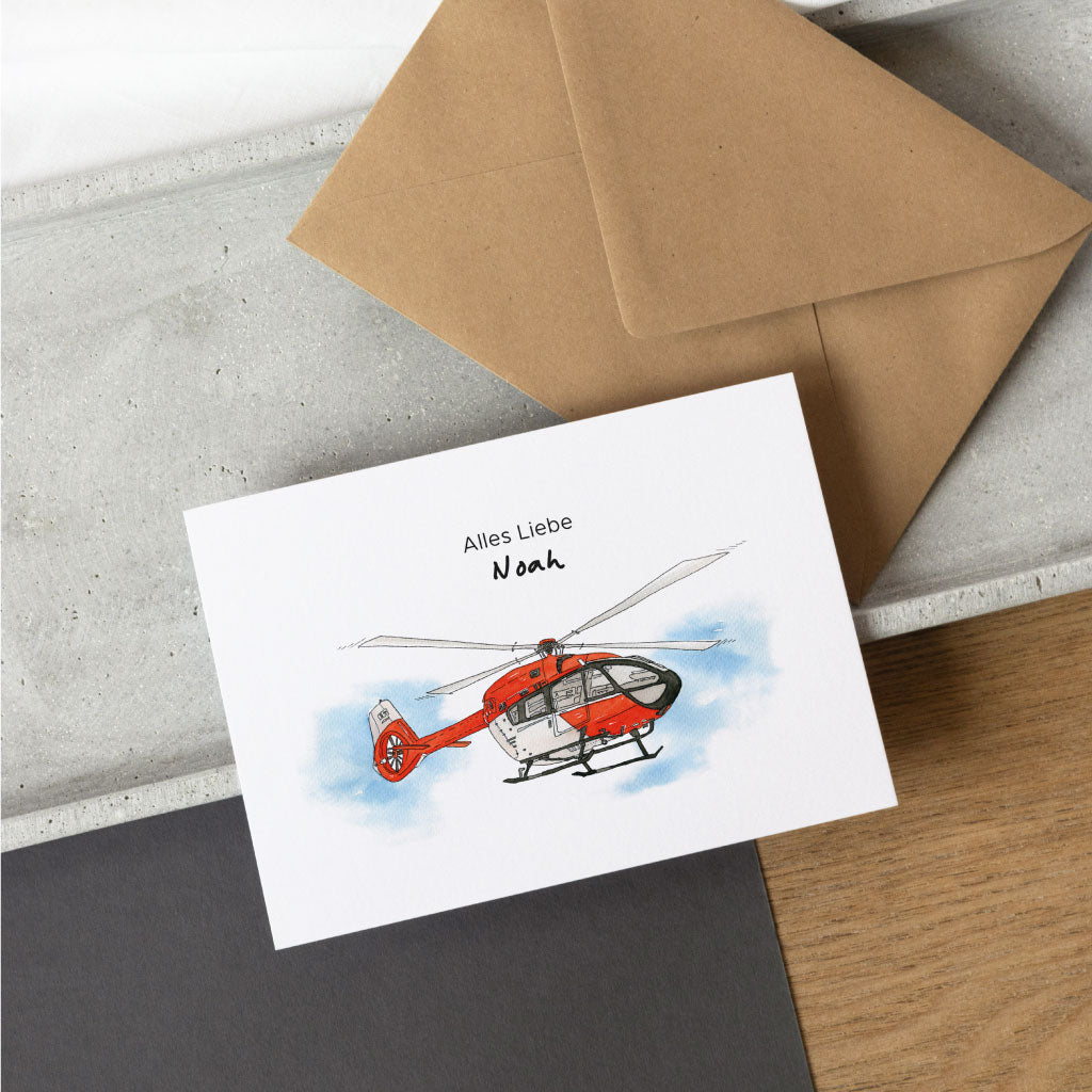 Personalisierbare Glückwunschkarte mit Namen und Text "Alles Liebe"