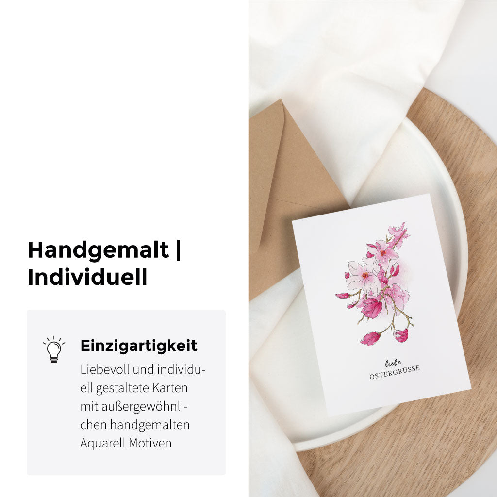 Handgemaltes Aquarell Blumen Motiv