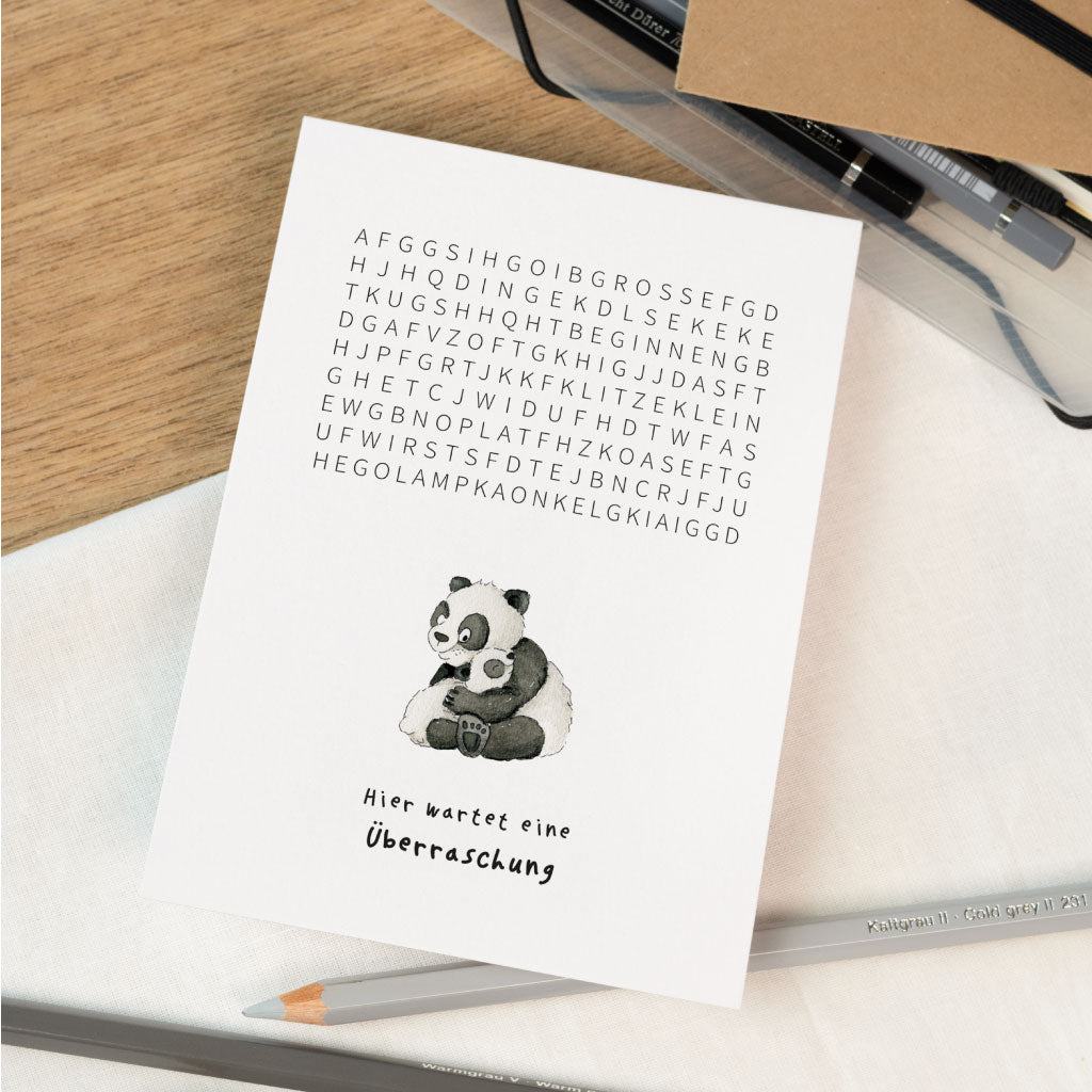 Download Rätselkarte zur Schwangerschaftsverkündung "Hier wartet eine Überraschung"