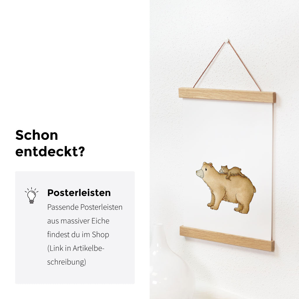 Passende Posterschienen im Shop