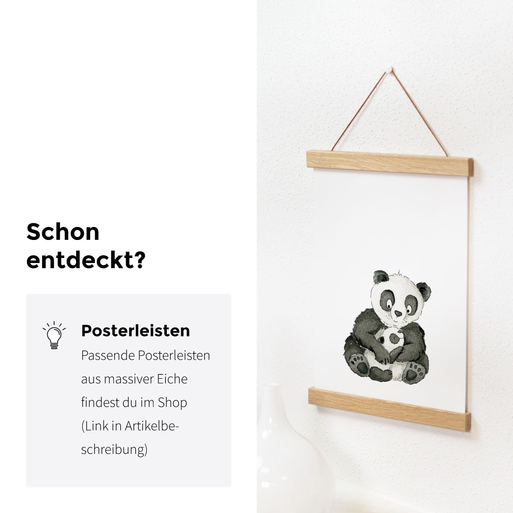 Passende Posterschienen sind im Shop