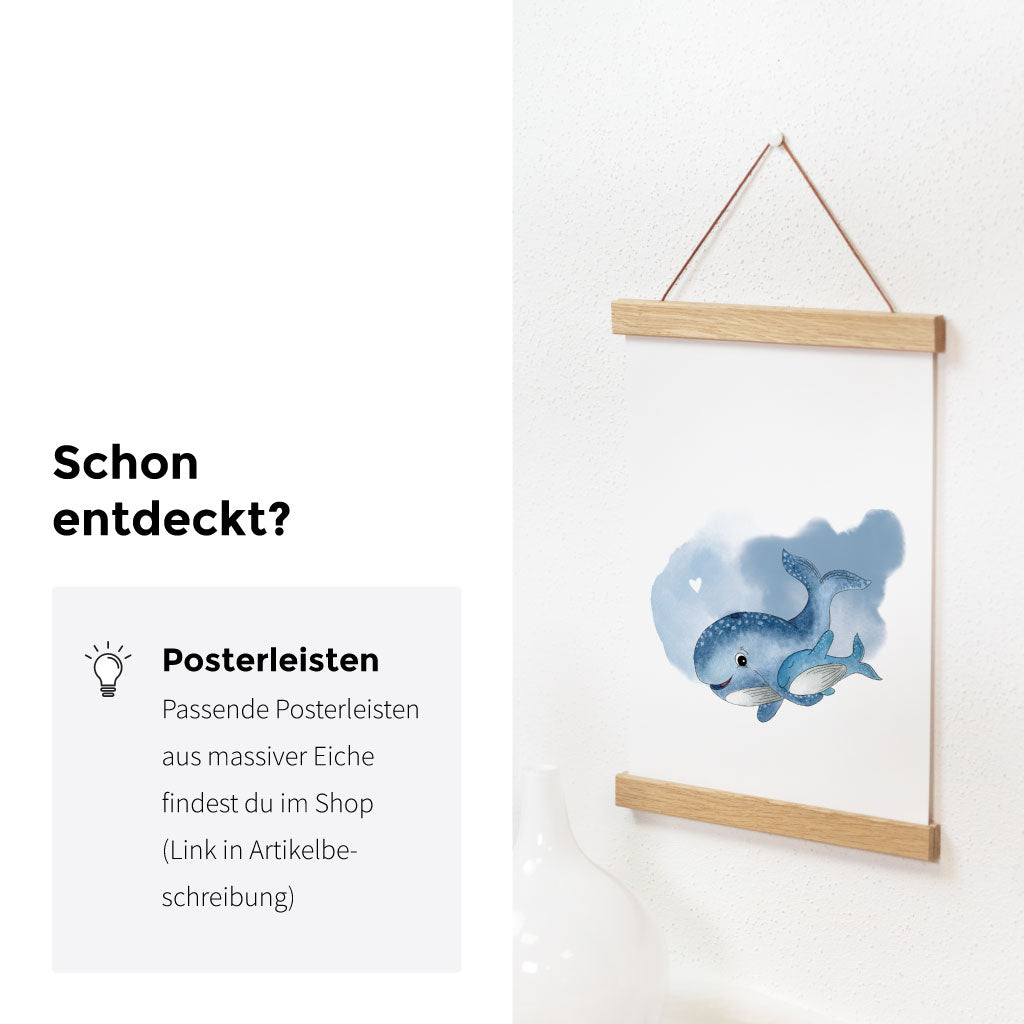 Passende Posterschienen sind im Shop erhältlich