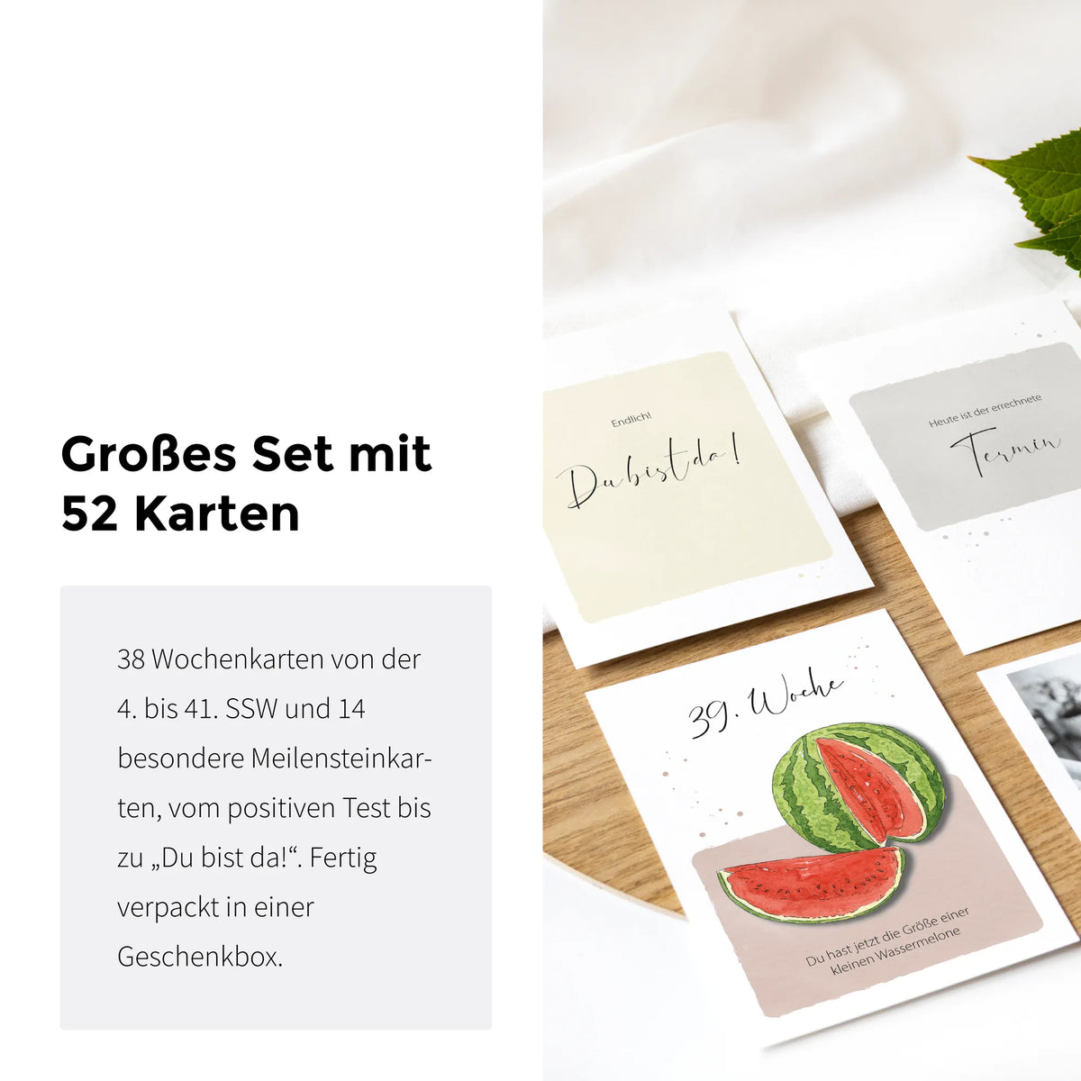Großes Set mit 52 Karten, 38 Wochenkarten und 14 besondere Momente in Geschenkschachtel