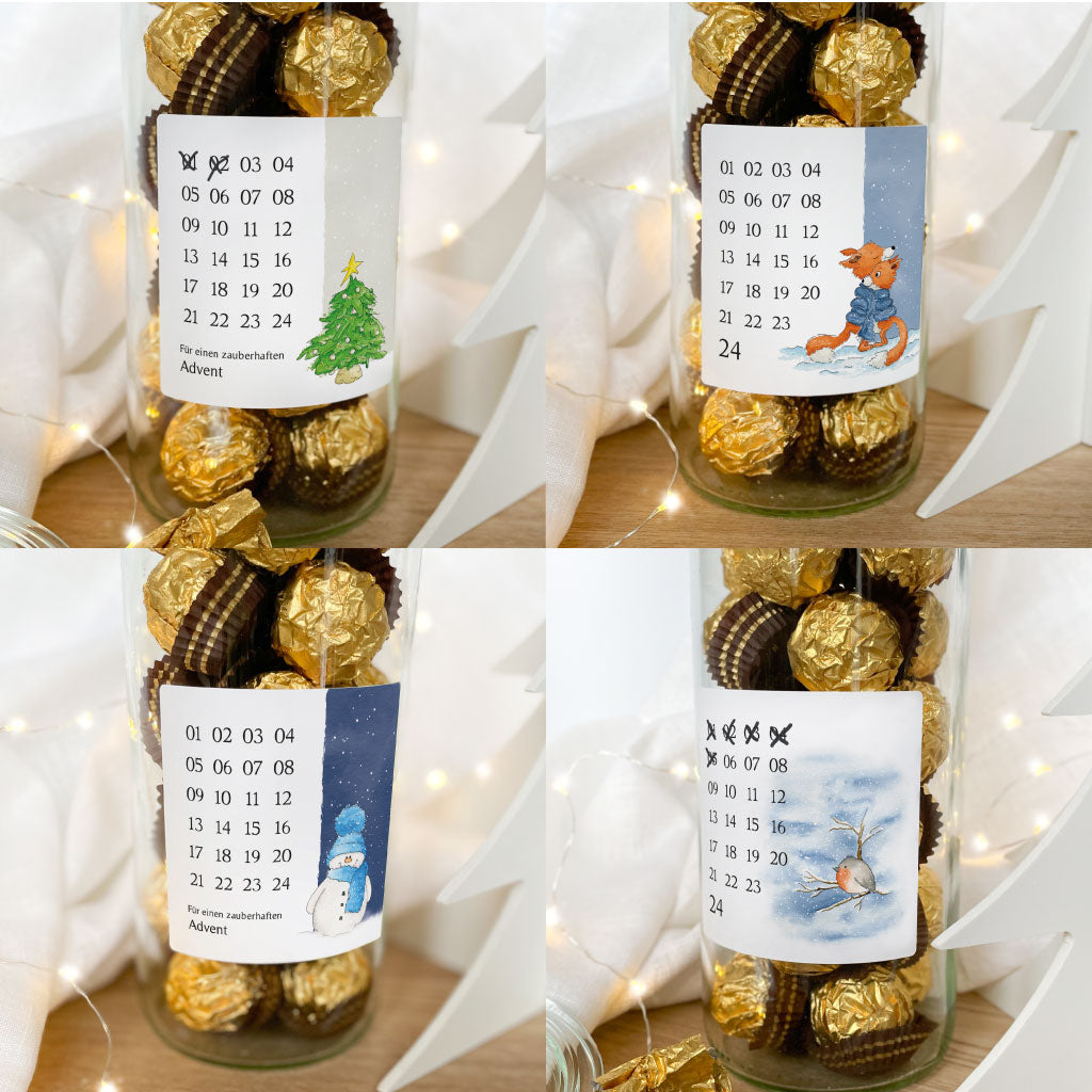 Die Mini Adventskalender Aufkleber gibt es auch mit weiteren Motiven