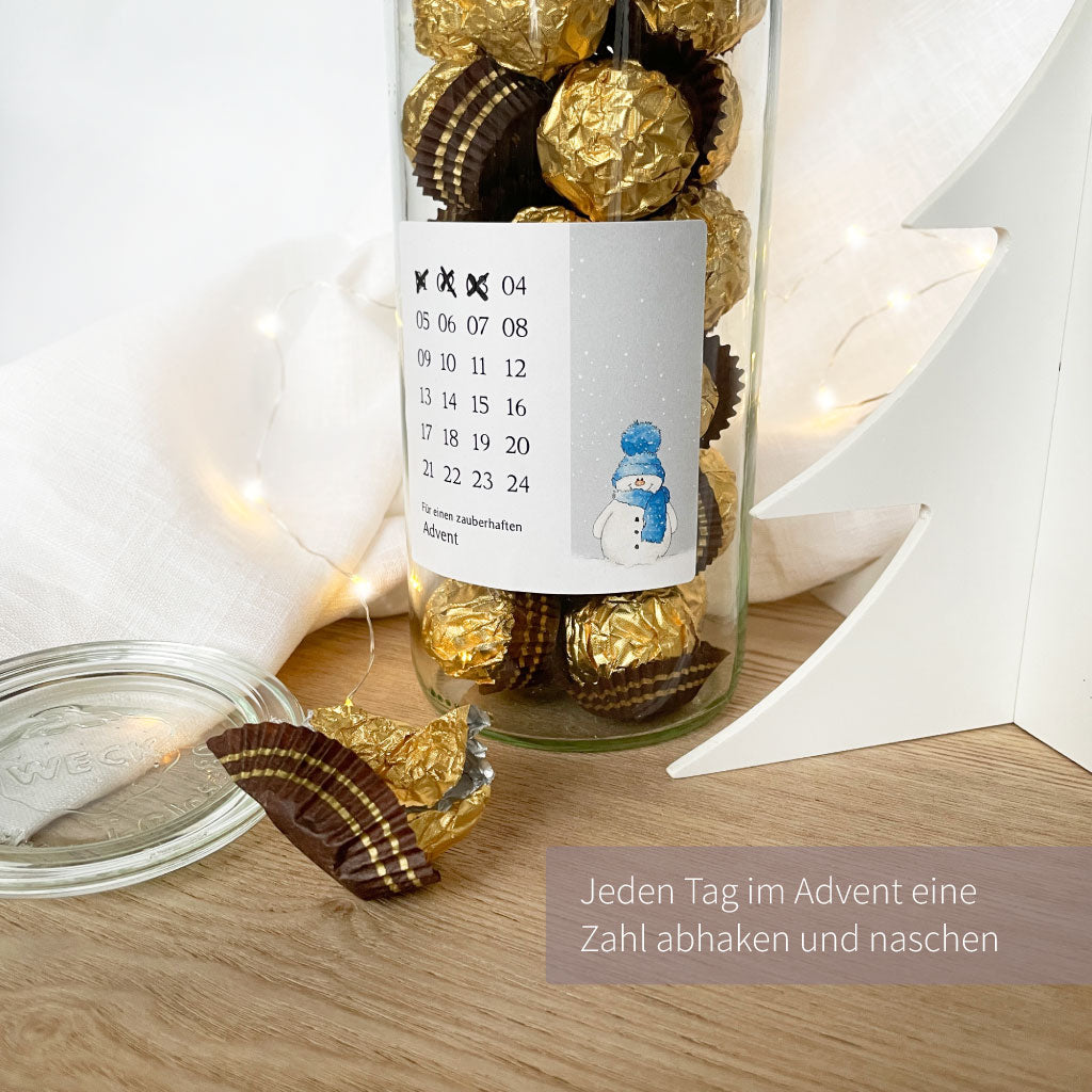 Jeden Tag im Advent kann eine Zahl abgehakt werden