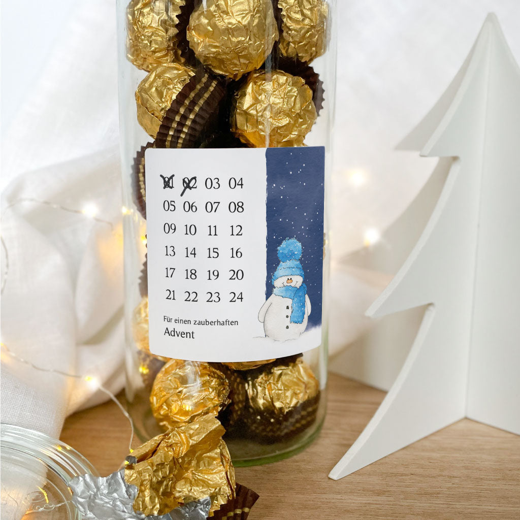 Mini Adventskalender mit Aufkleber basteln