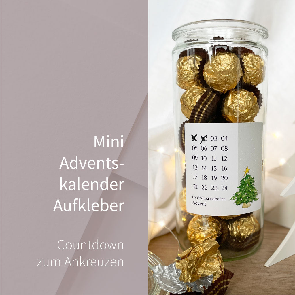 Sticker mit Weihnachtscountdown für Süßigkeiten Kalender