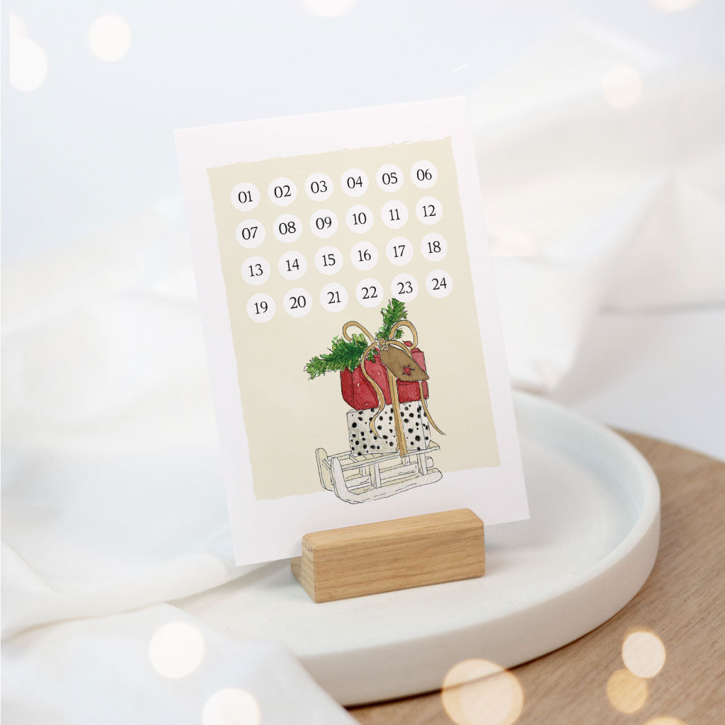 Adventskalender Karte mit Weihnachtscountdown