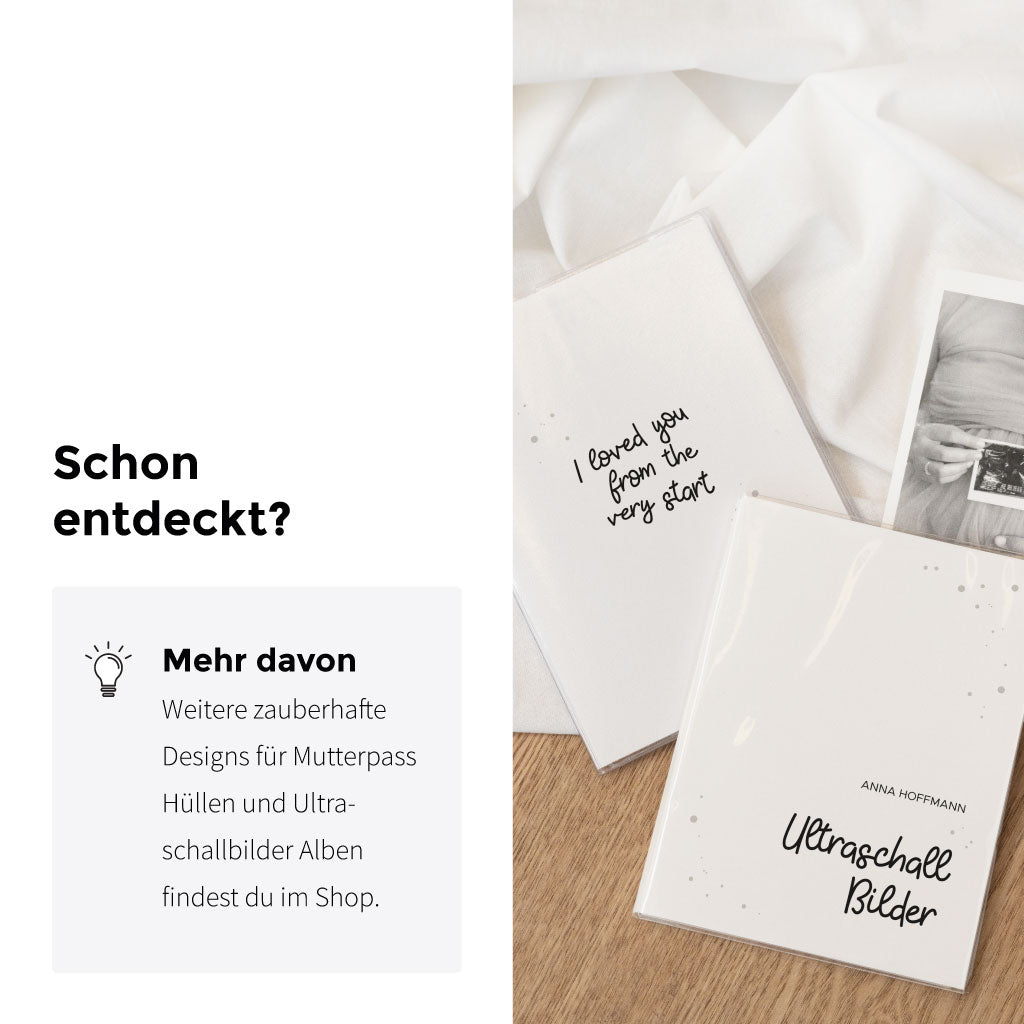 Weitere Designs für Mutterpass Hüllen und Ultraschallbilder Alben findest du im Shop