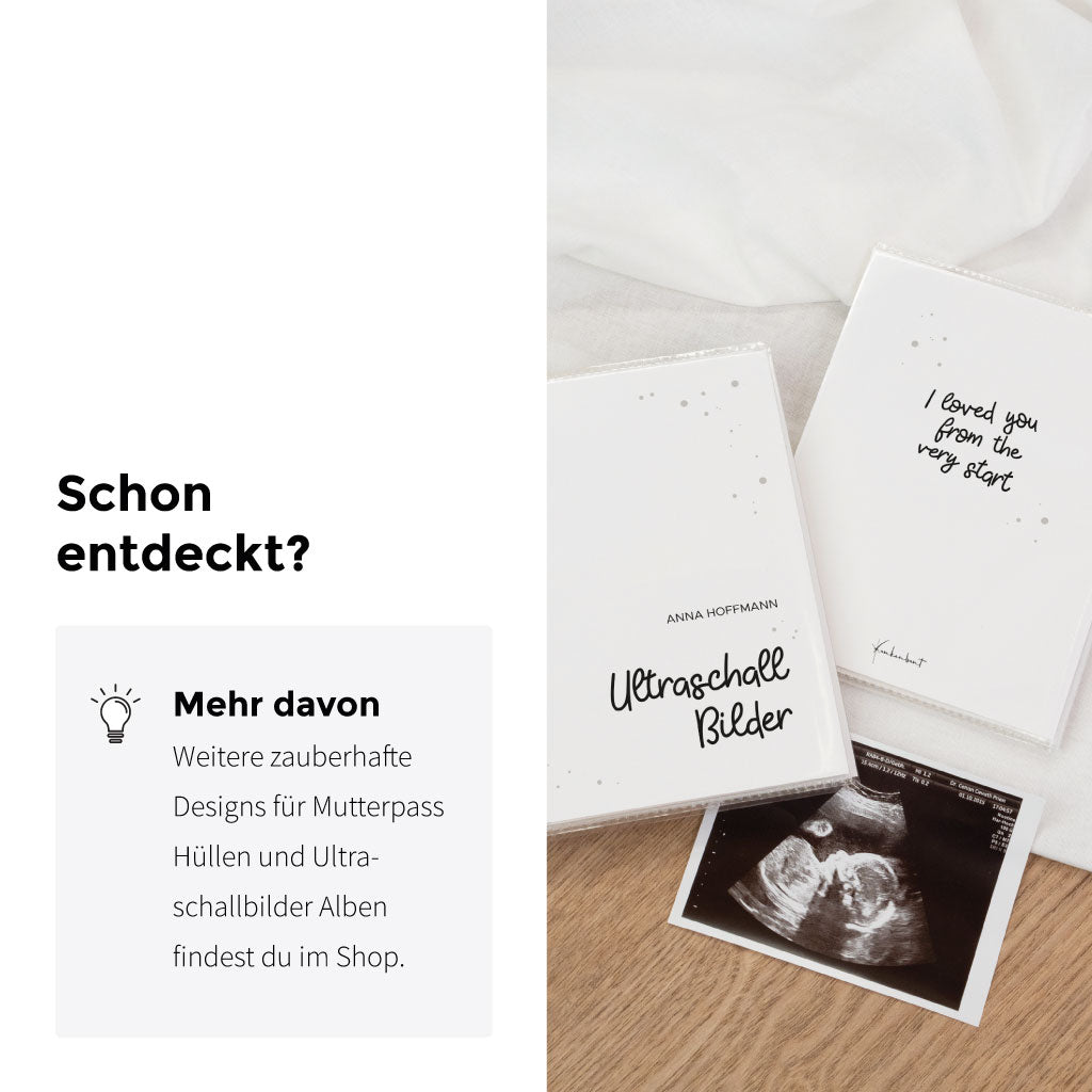 Weitere Designs für Mutterpass Hüllen und Ultraschallbilder Alben findest du im Shop