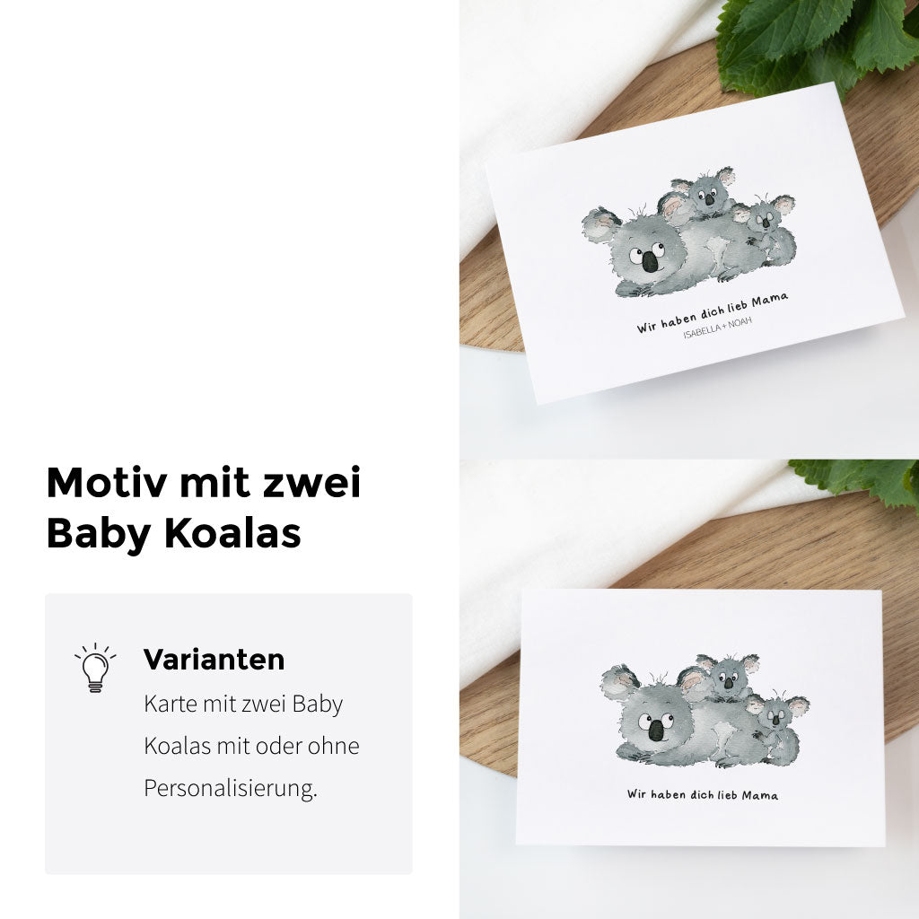  Motiv Mama Koala und zwei Baby Koalas