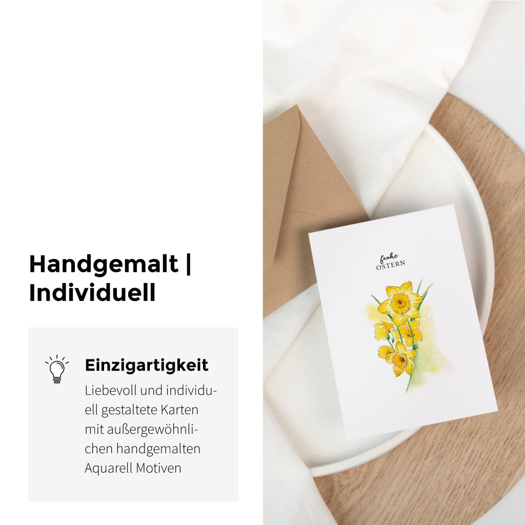 Handgemaltes Aquarell Blumen Motiv