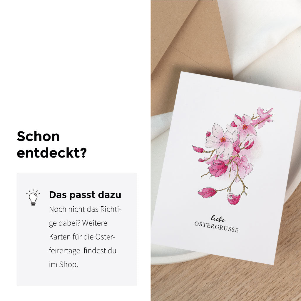 Weitere Osterkarten mit Osterhasen oder Blumen im Shop