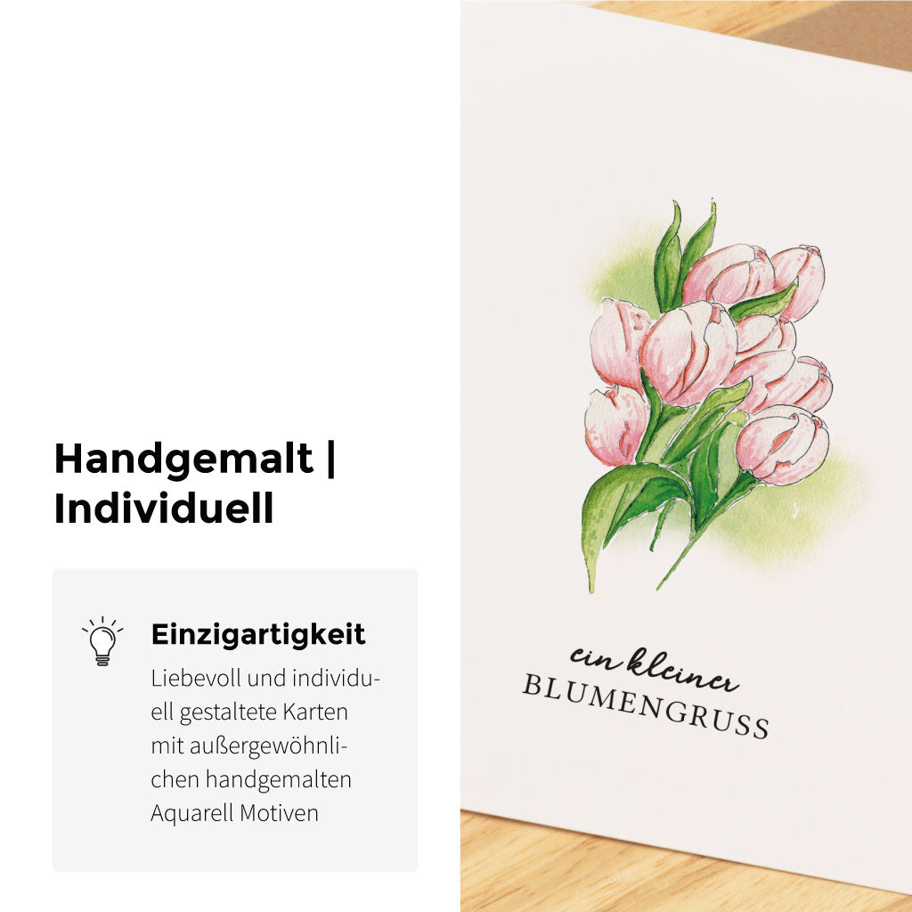 Handgemaltes Aquarell Frühlingsblumen Motiv