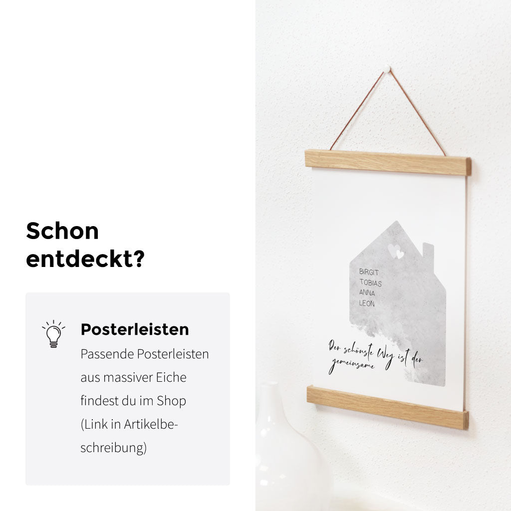 Passende Posterschienen im Shop