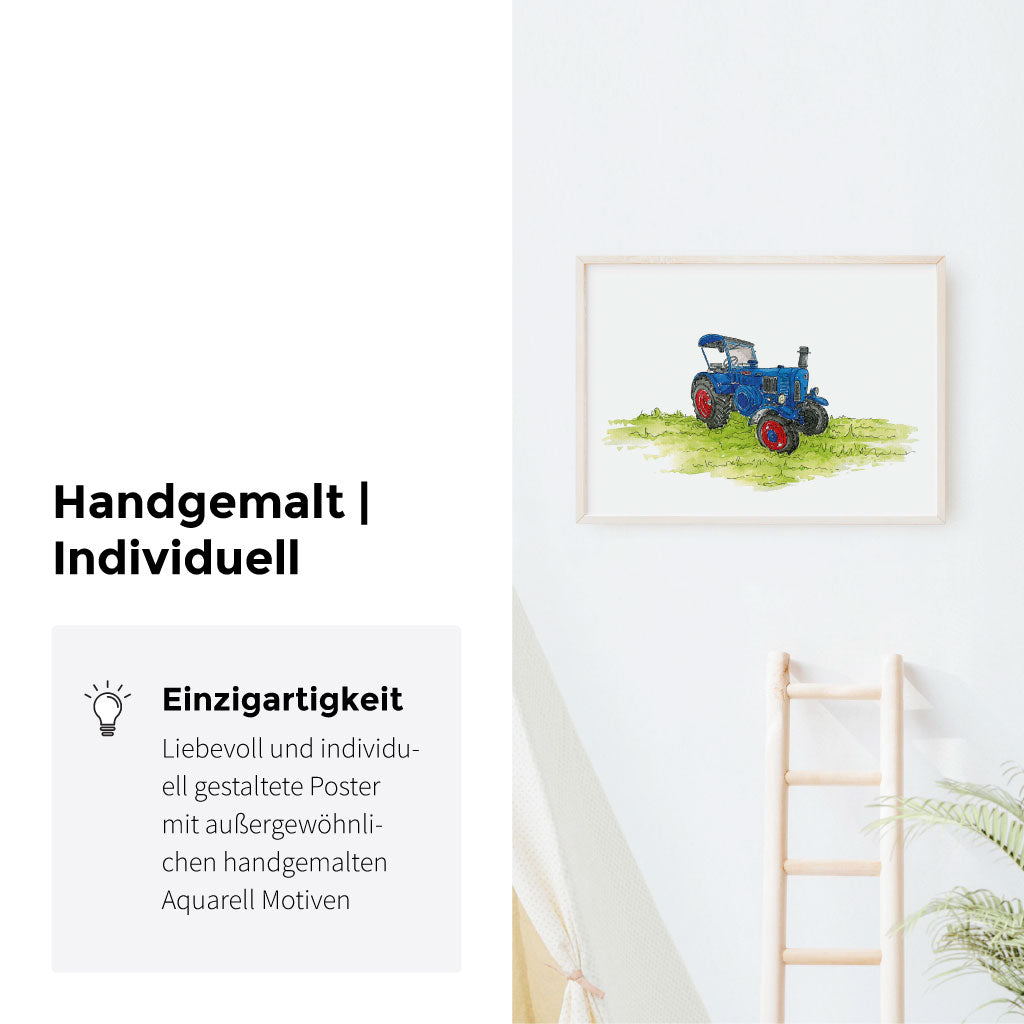 Handgemaltes Aquarell Motiv als Kinderzimmer Bild