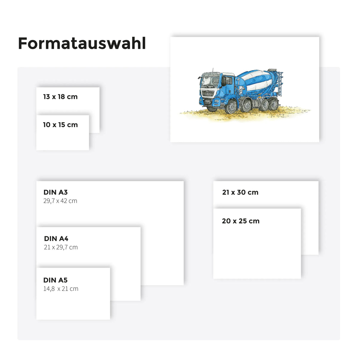 Fahrzeug Poster - Betonmischer