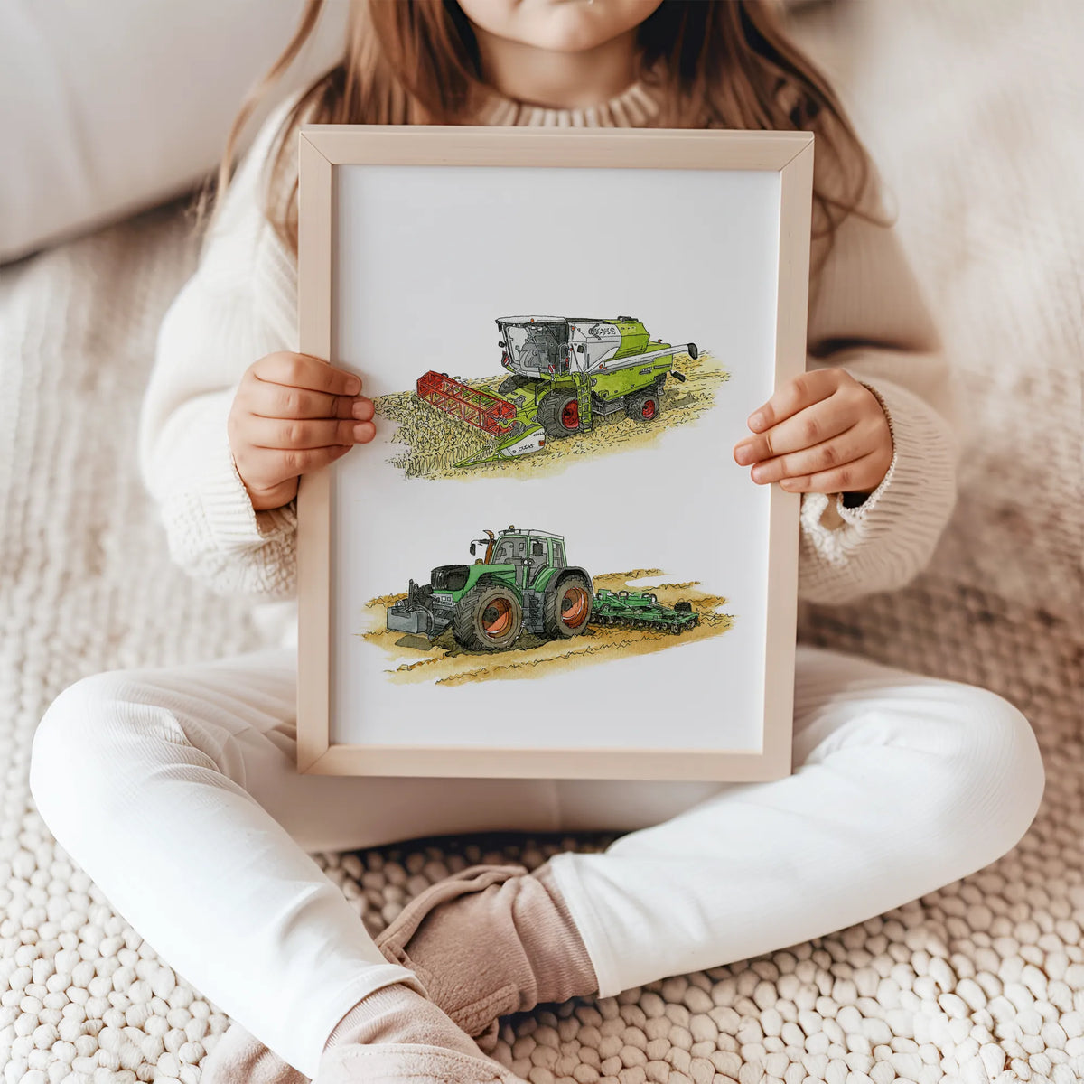 Fahrzeug Poster - Traktor und Mähdrescher