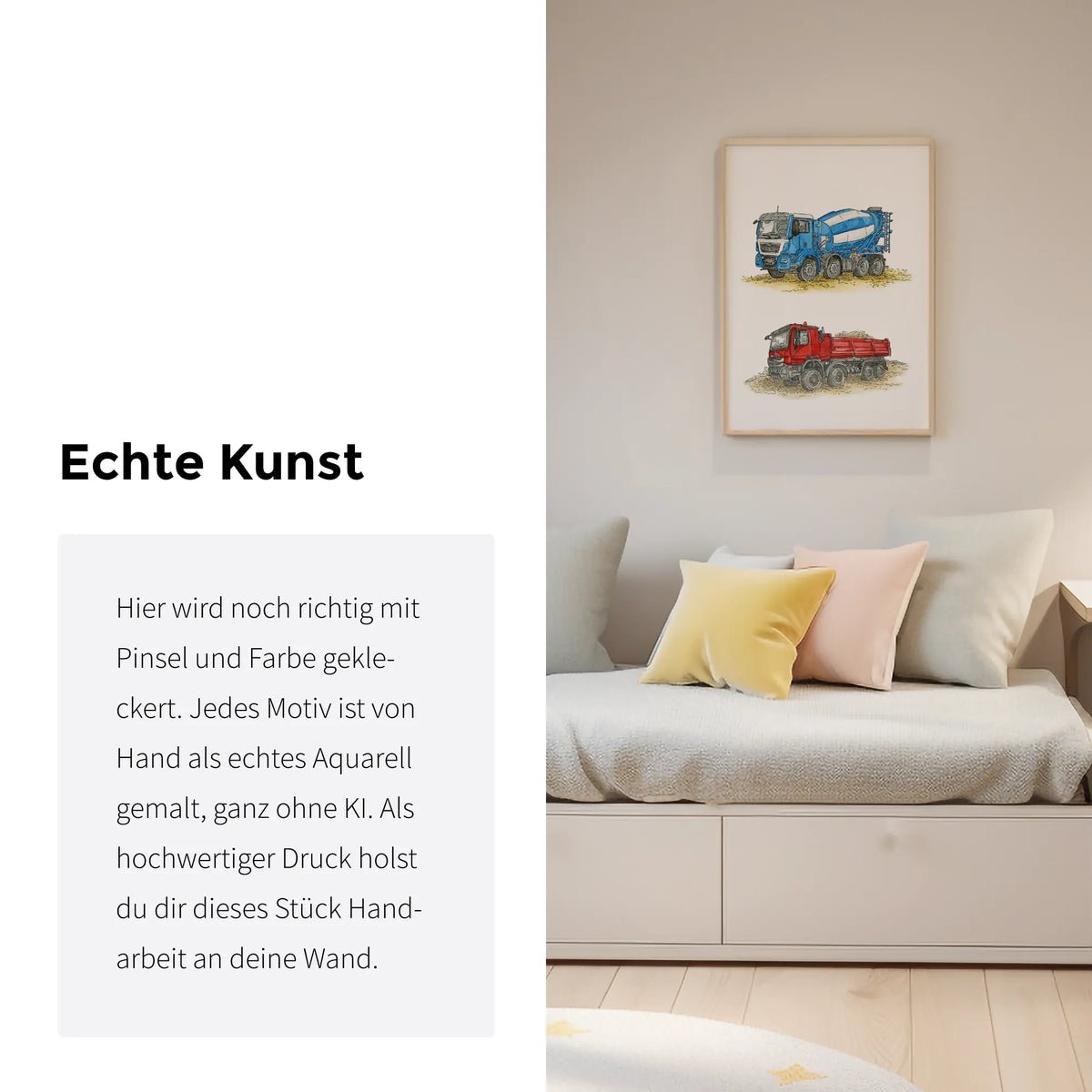 Fahrzeug Poster - Betonmischer und Kipper