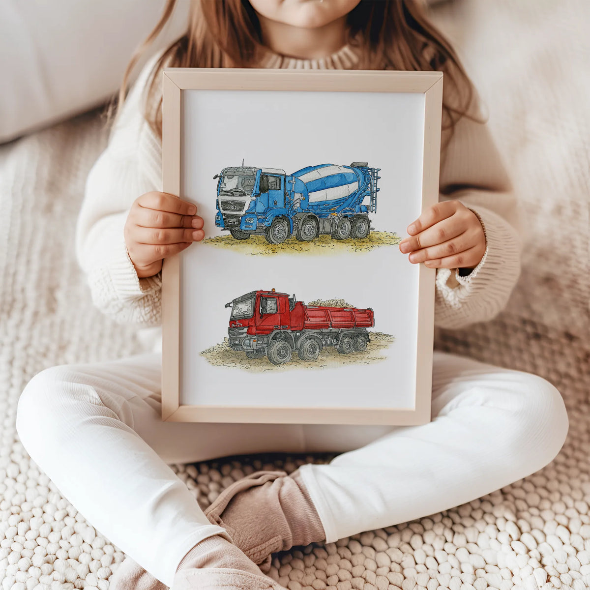 Fahrzeug Poster - Betonmischer und Kipper