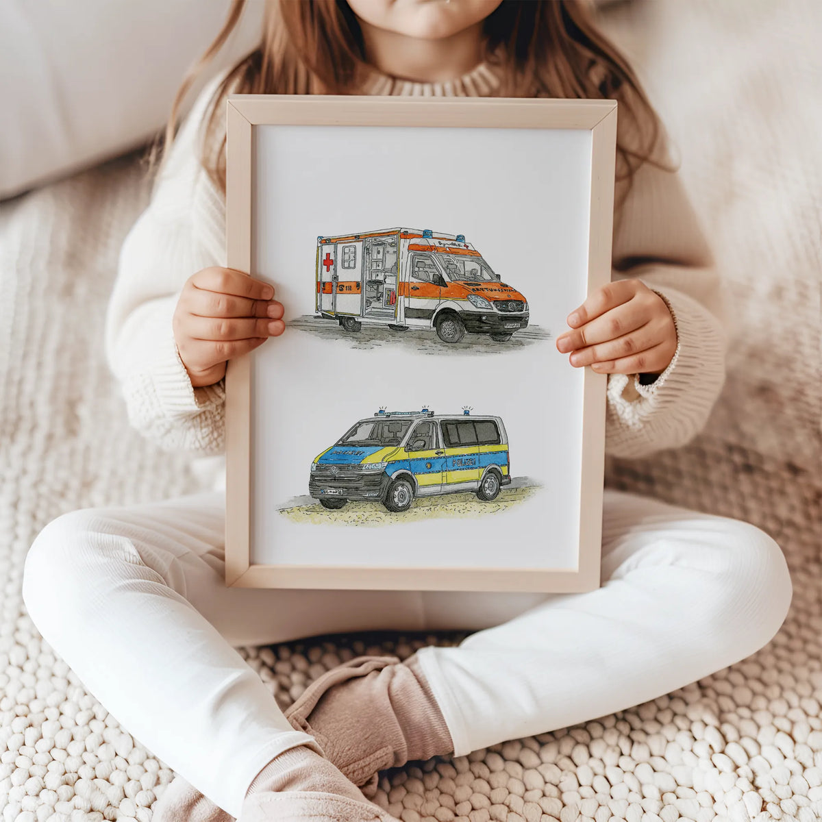 Fahrzeug Poster - Krankenwagen und Polizei