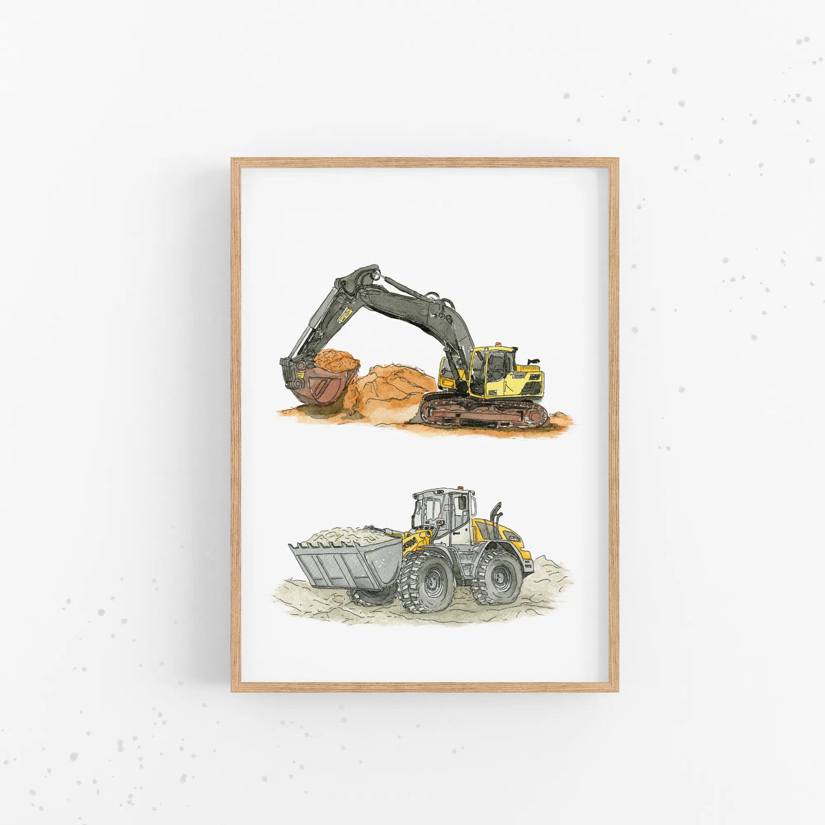 Fahrzeug Poster - Bagger und Radlader