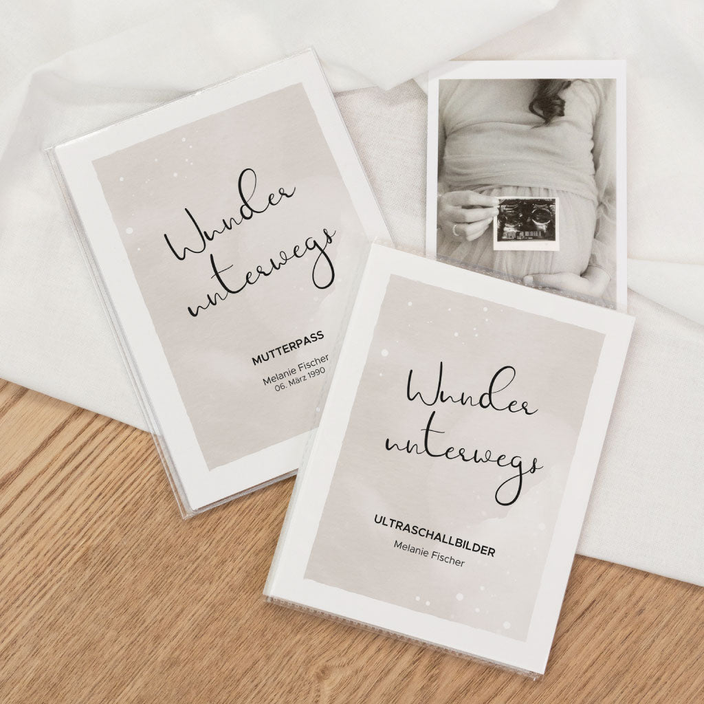 Ultraschall Fotos Album und Mutterpass Hülle