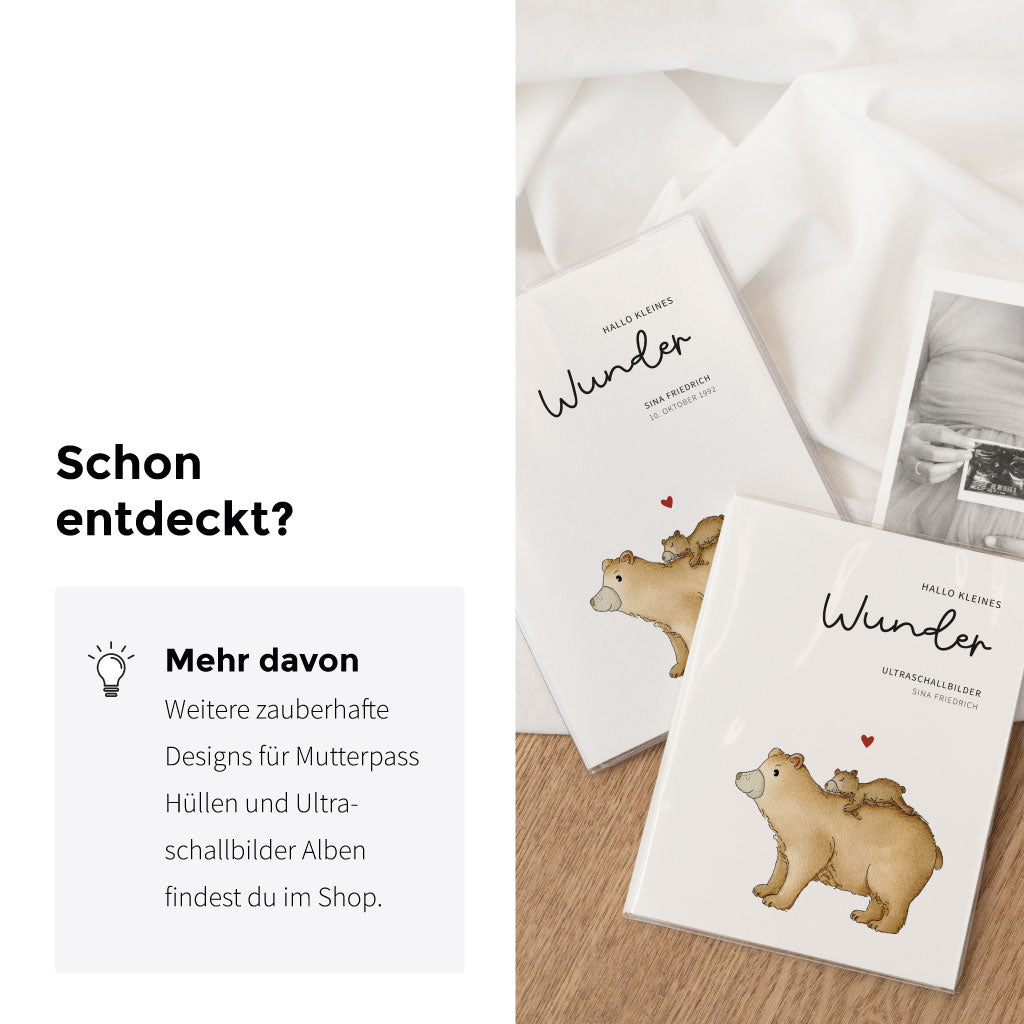 Weitere Designs für Mutterpass Hüllen und Ultraschallbilder Alben findest du im Shop