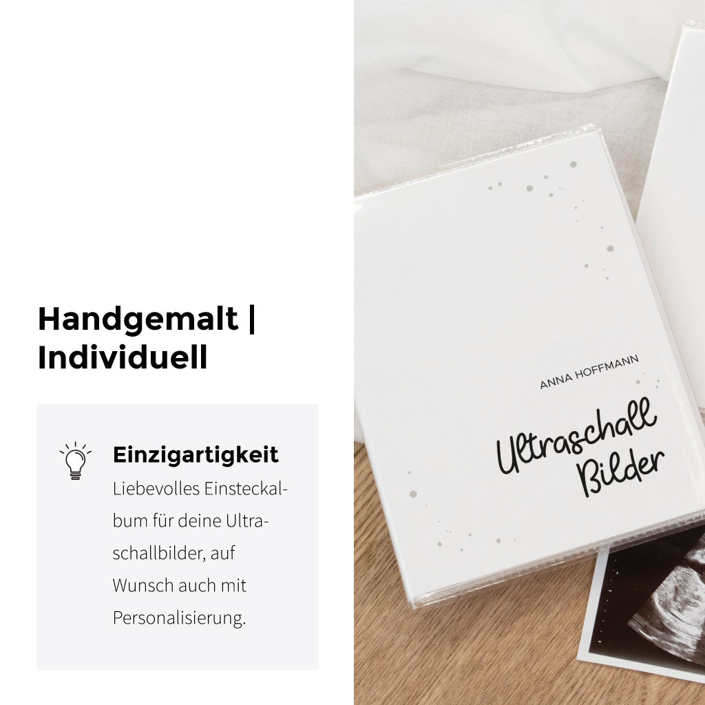 Handlettering Motiv und Spruch auf Rückseite