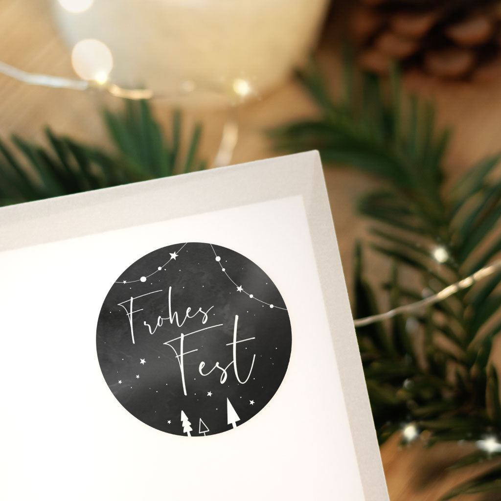 Weihnachtssticker "Frohes Fest" zum Basteln und als Geschenkverpackung