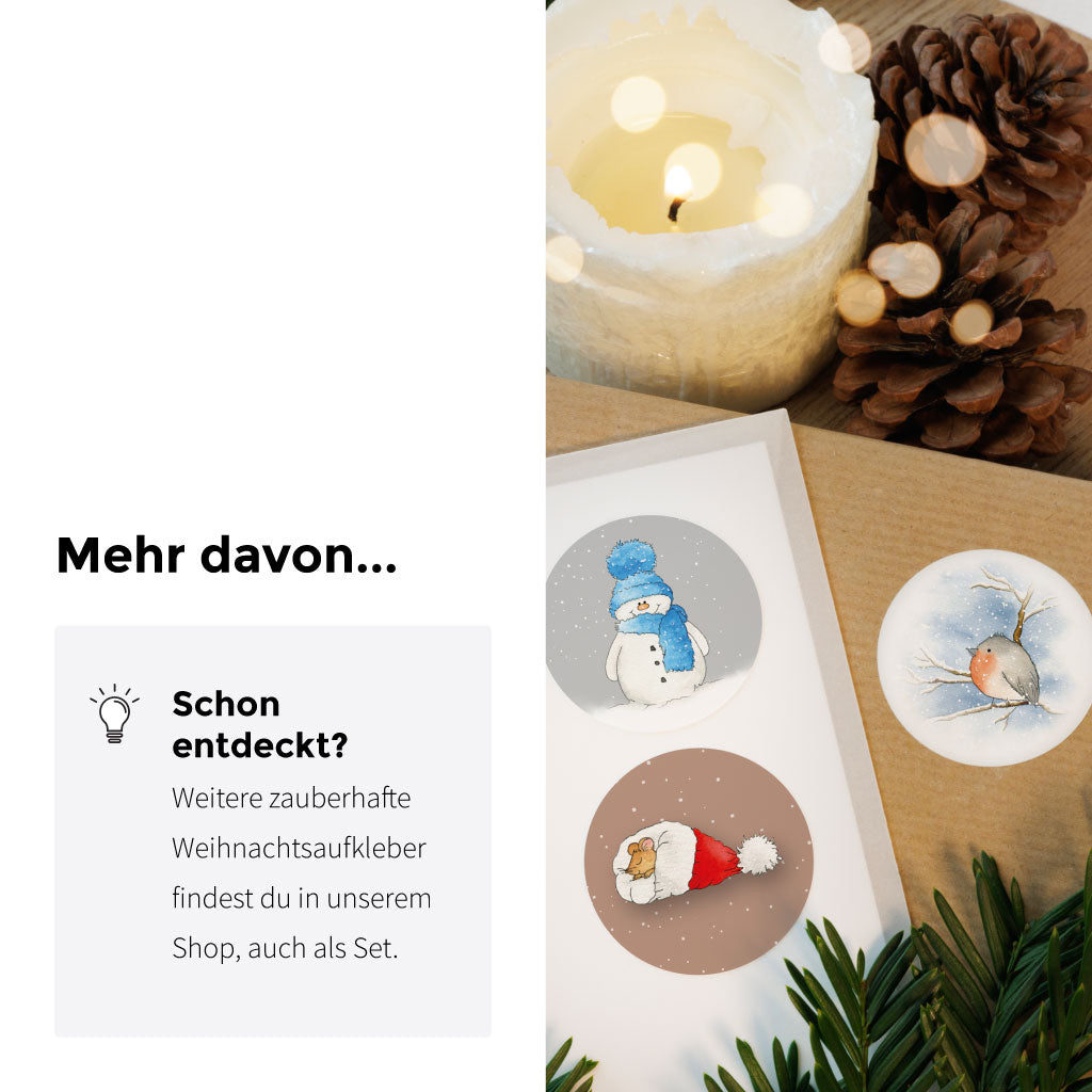 Weitere Aufkleber für Weihnachten, auch als Sets, findest du im Shop.