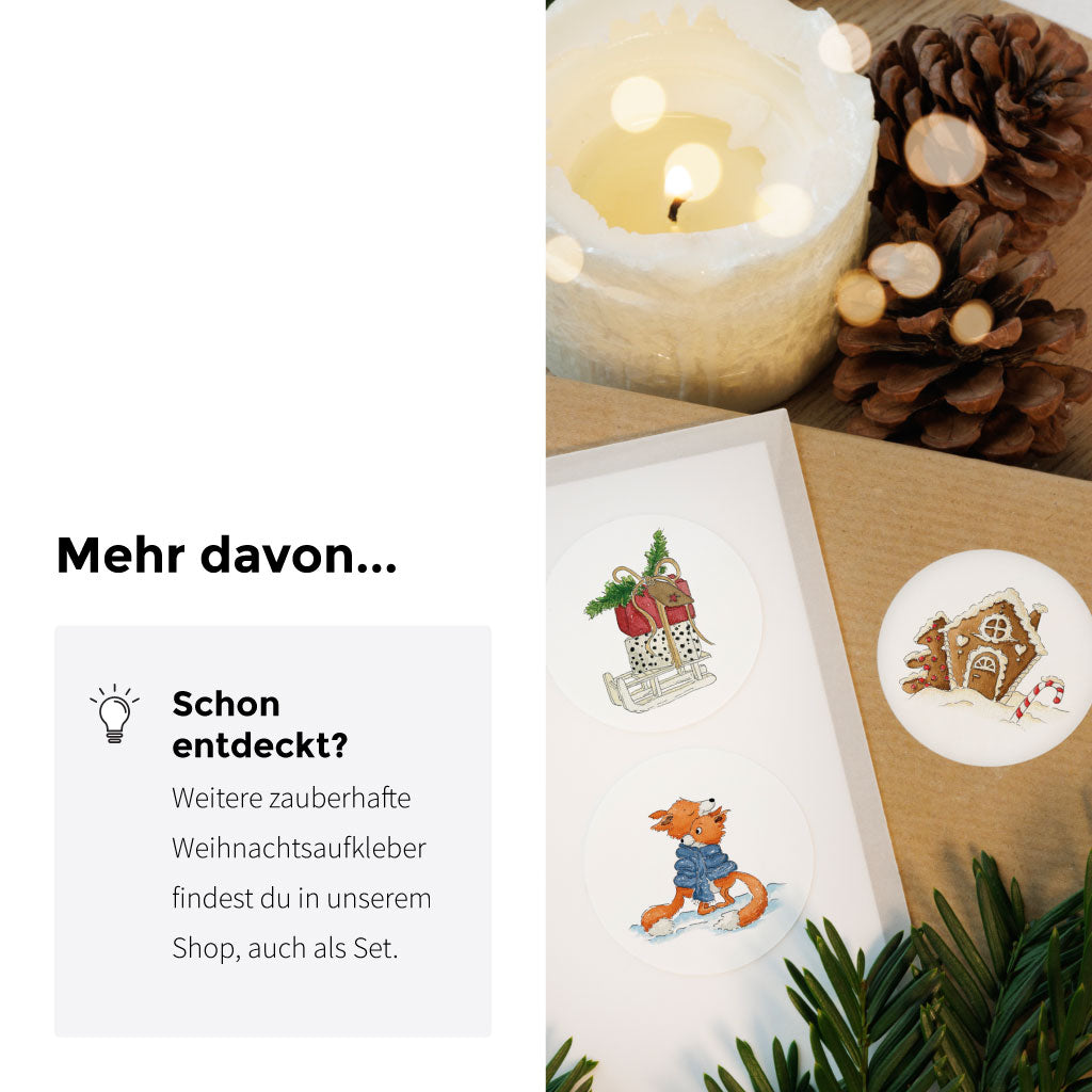 Weitere Aufkleber für Weihnachten, auch als Sets, findest du im Shop.