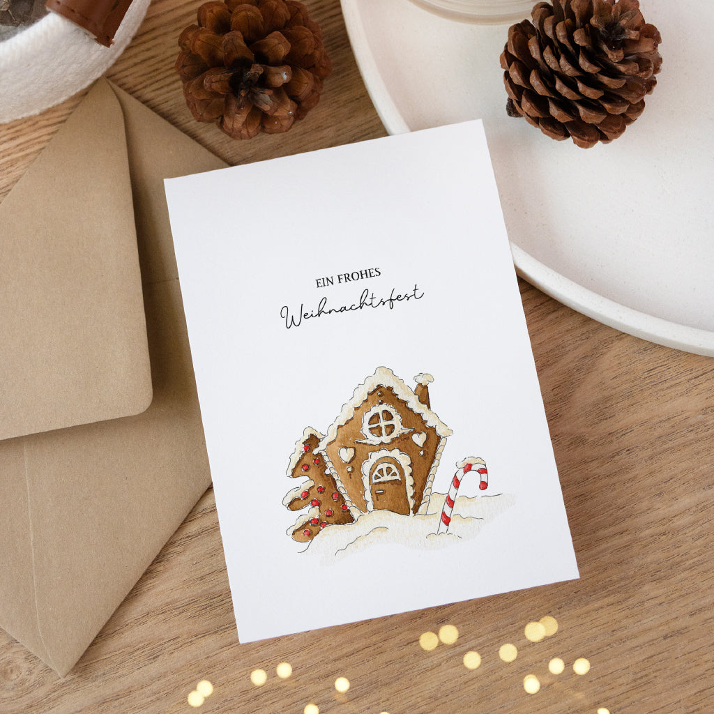 Christmas card - Merry Christmas | Gingerbread house
