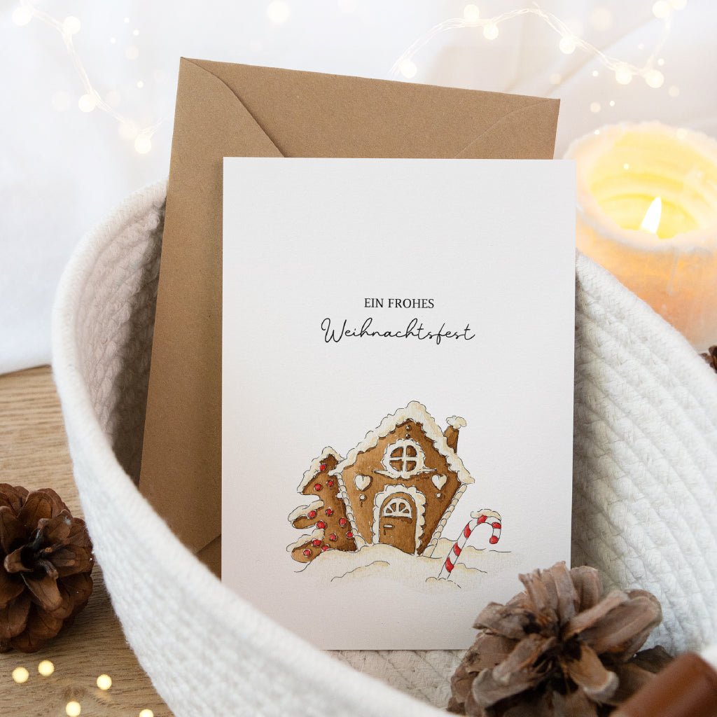Christmas card - Merry Christmas | Gingerbread house