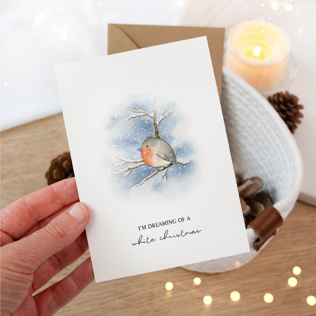 Weihnachtskarte - I'm dreaming | Rotkehlchen