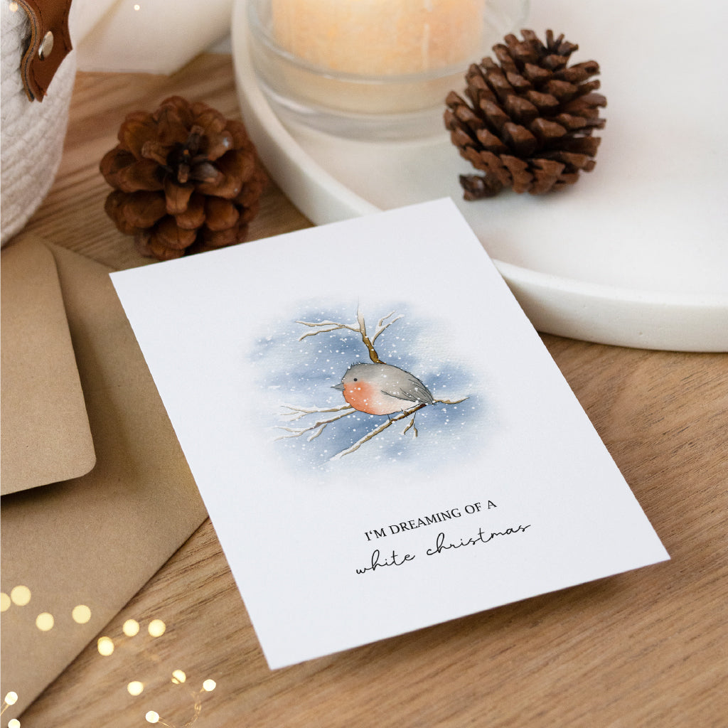 Weihnachtskarte - I'm dreaming | Rotkehlchen