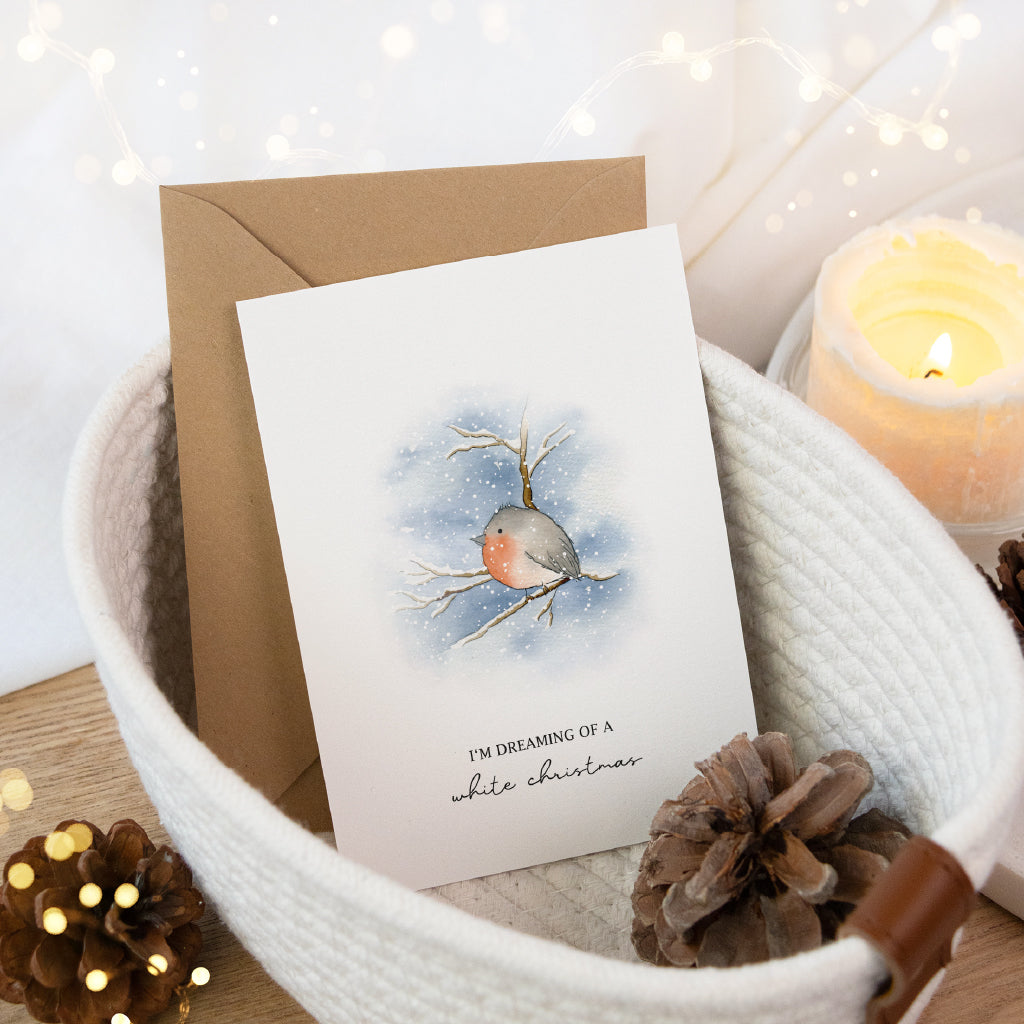 Weihnachtskarte - I'm dreaming | Rotkehlchen
